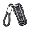 T-carbon Carbon Fiber Key Fob Cover Fits for Porsche Cayenne 918 Panamera 2018-2024