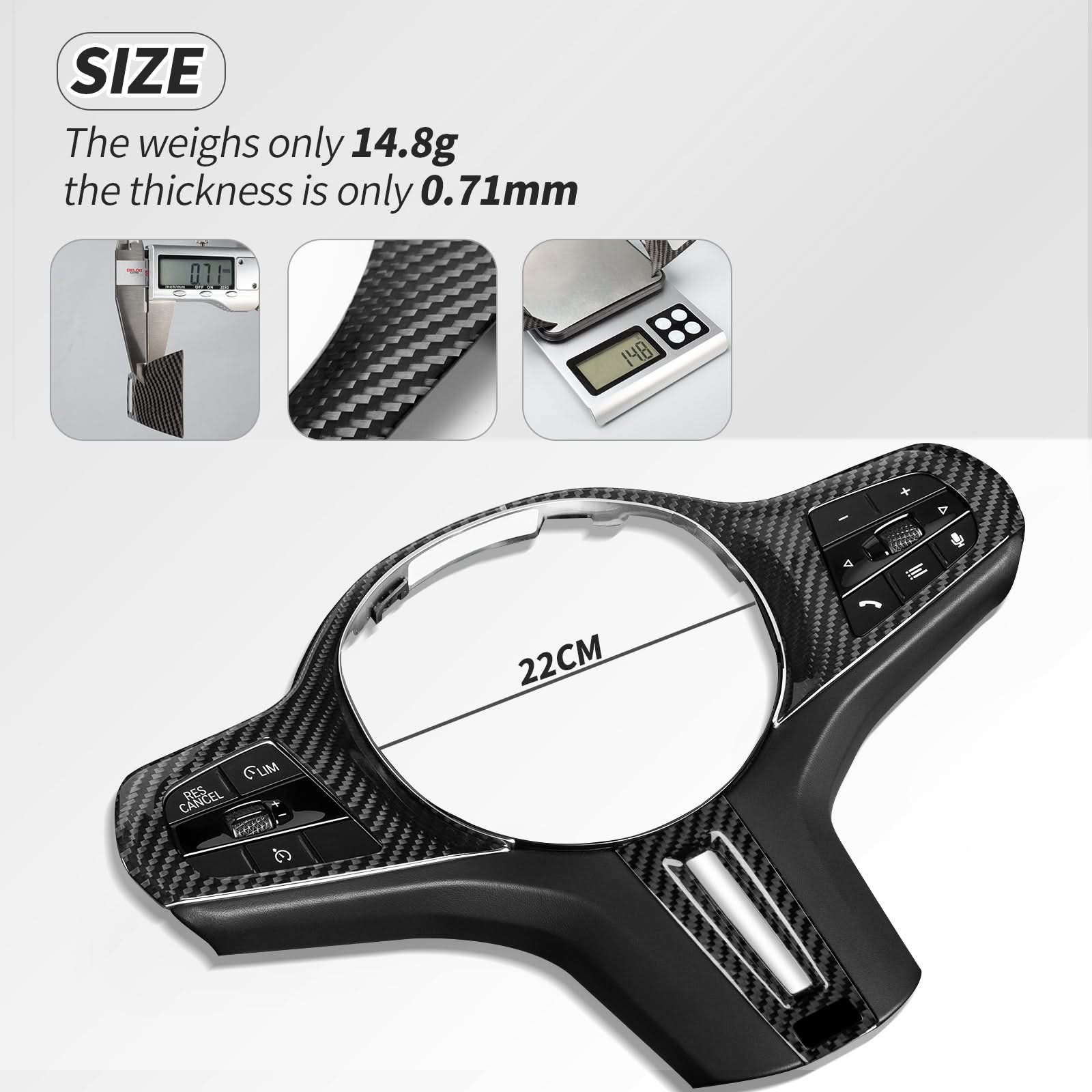 T-carbon Real Carbon Fiber Steering Wheel Frame Cover Trim Fits for BMW