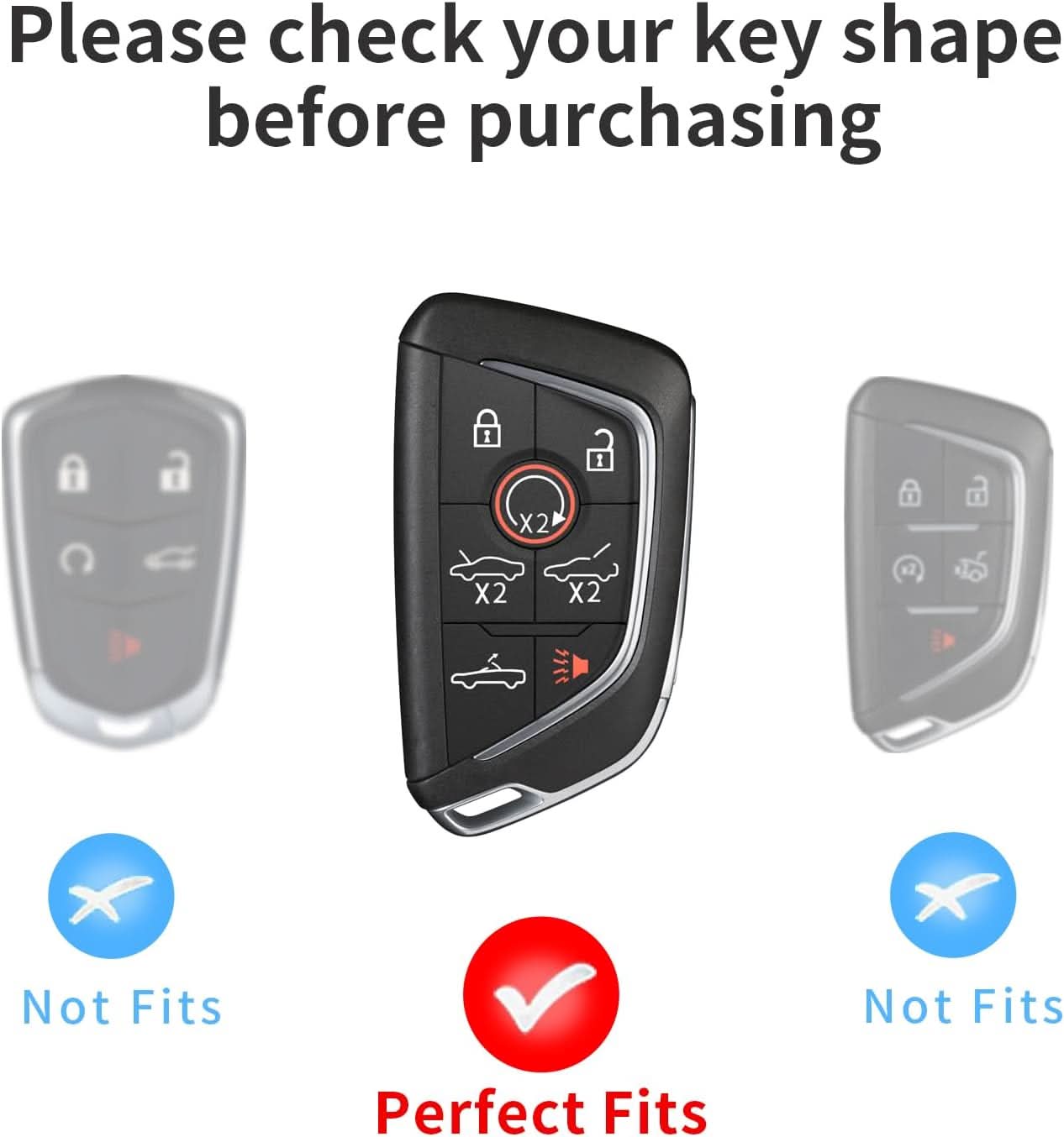 T-carbon Carbon Fiber Key Fob Cover Fits for Corvette C8