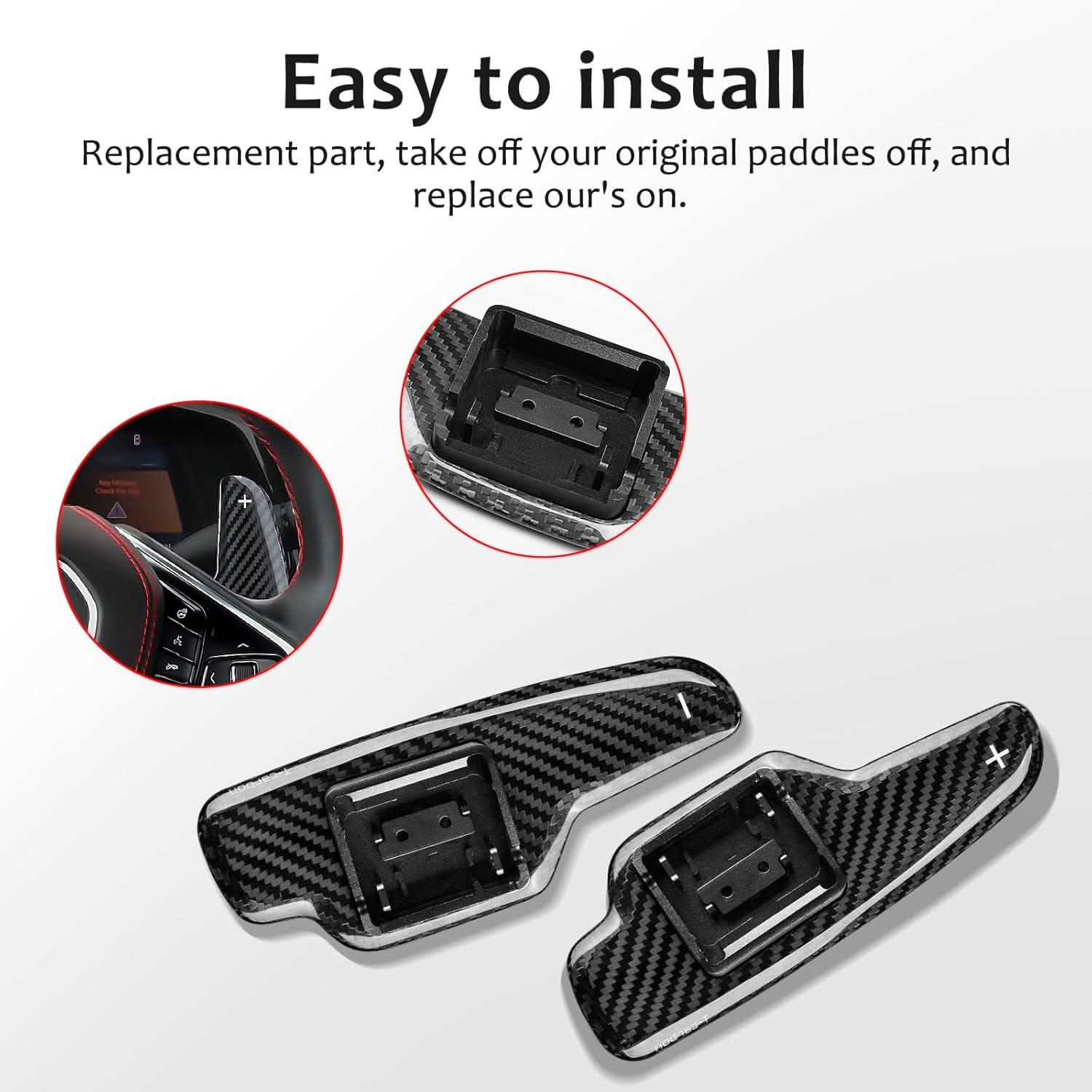 Carbon Fiber Paddle Shifter Extension Fits C8 - 2020-2024 | Premium Racing Upgrade