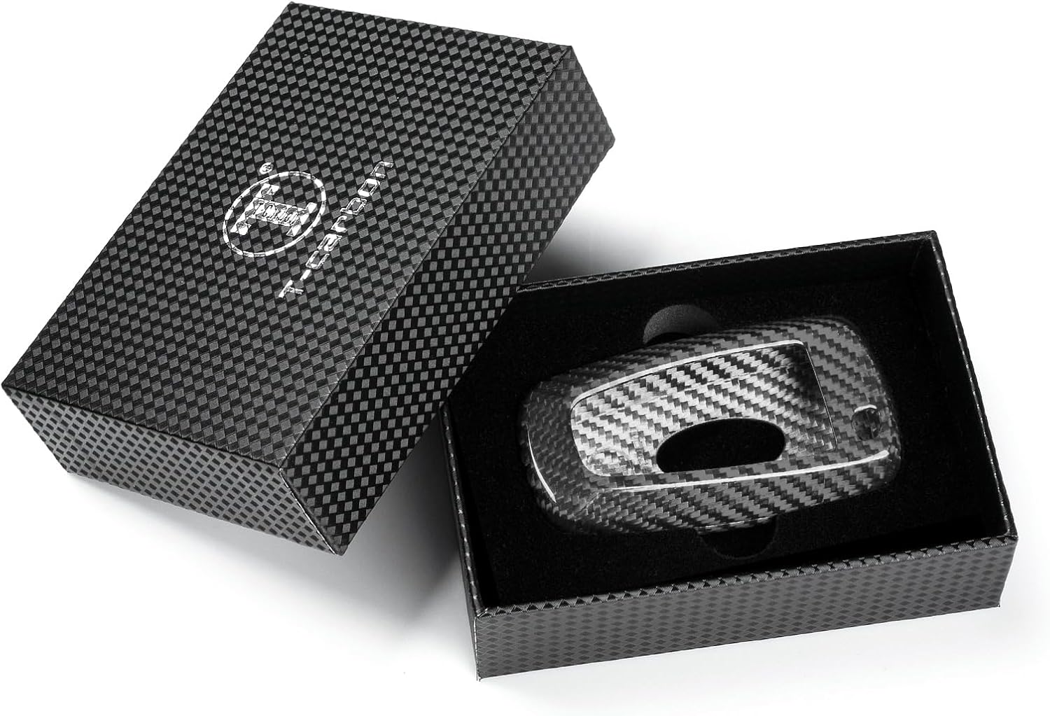 Premium Carbon Fiber Key Fob Cover for Ford F150 F250 F350 - Lightweight Protection Case
