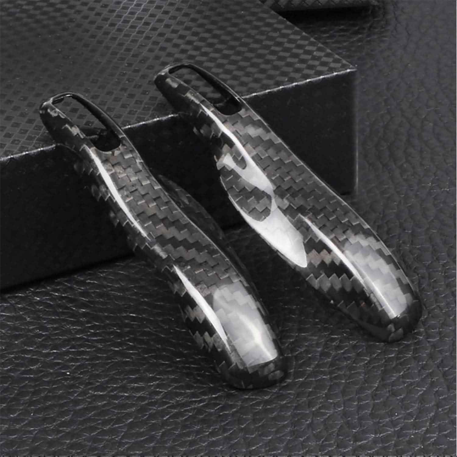 T-carbon Carbon Fiber Key Fob Cover Replacement (Side Blades) Fits for Porsche