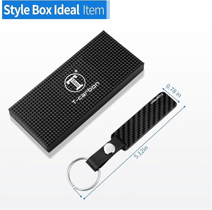 Premium Carbon Fiber Keychain - Lightweight Luxury Key Holder with Genuine Leather