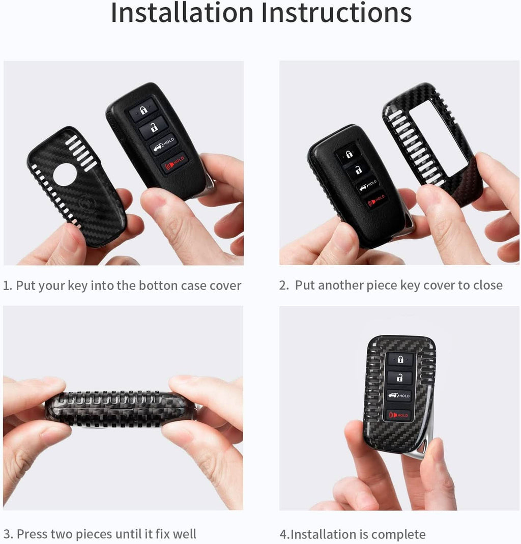 T-carbon Carbon Fiber Key Fob Cover Fits for Lexus LX570 RX450 RX350 RC300 IS350 GS LC