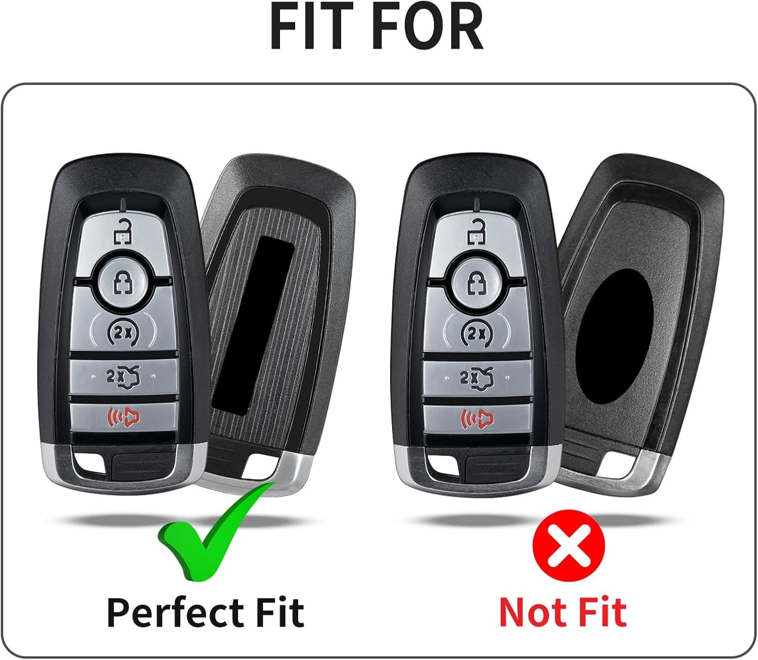 T-carbon Carbon Fiber Key Fob Cover Fits for Ford Bronco Raptor