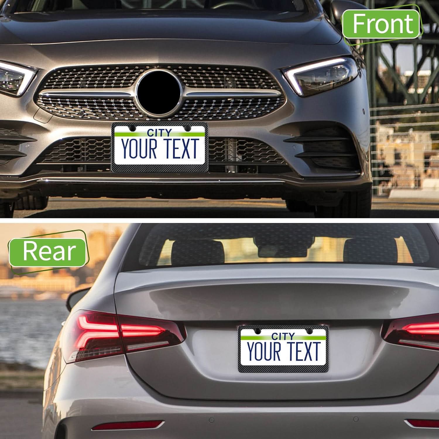 T-carbon Real Carbon Fiber License Plate Frame Fit for US CAN Cars, 2 Holes