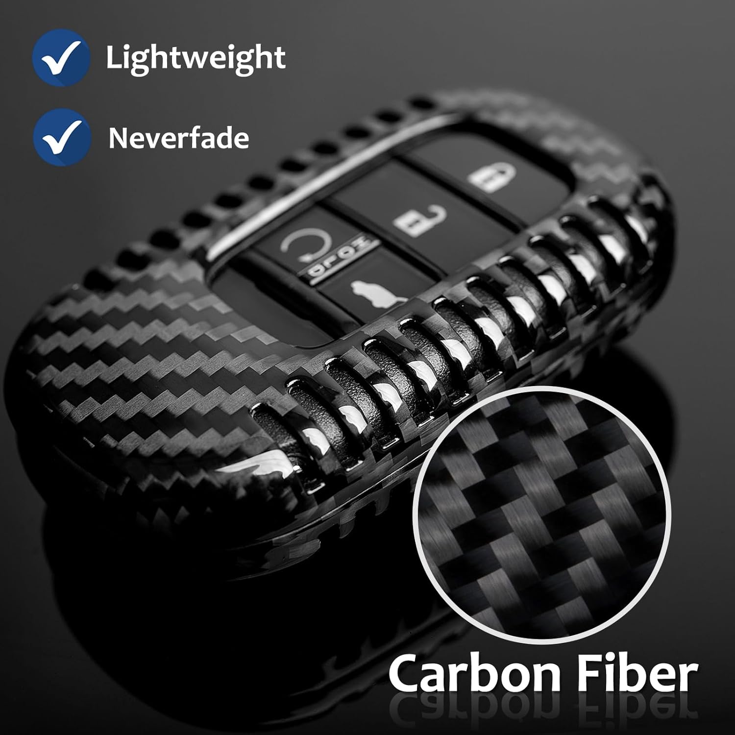 T-carbon Key Fob Cover Fits for Accord Civic HR-V CR-V Pilot Sport SI EX EX-L