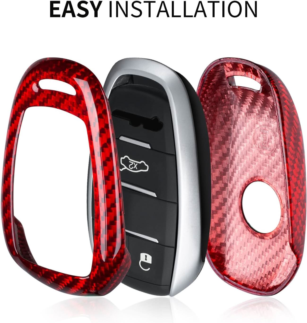 Real Glass Fiber Key Fob Cover for Alfa Romeo Giulia Stelvio Tonale