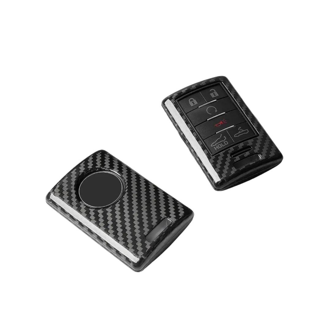 T-carbon Real Carbon Fiber Key Fob Cover Compatible with Corvette C7 Cadillac