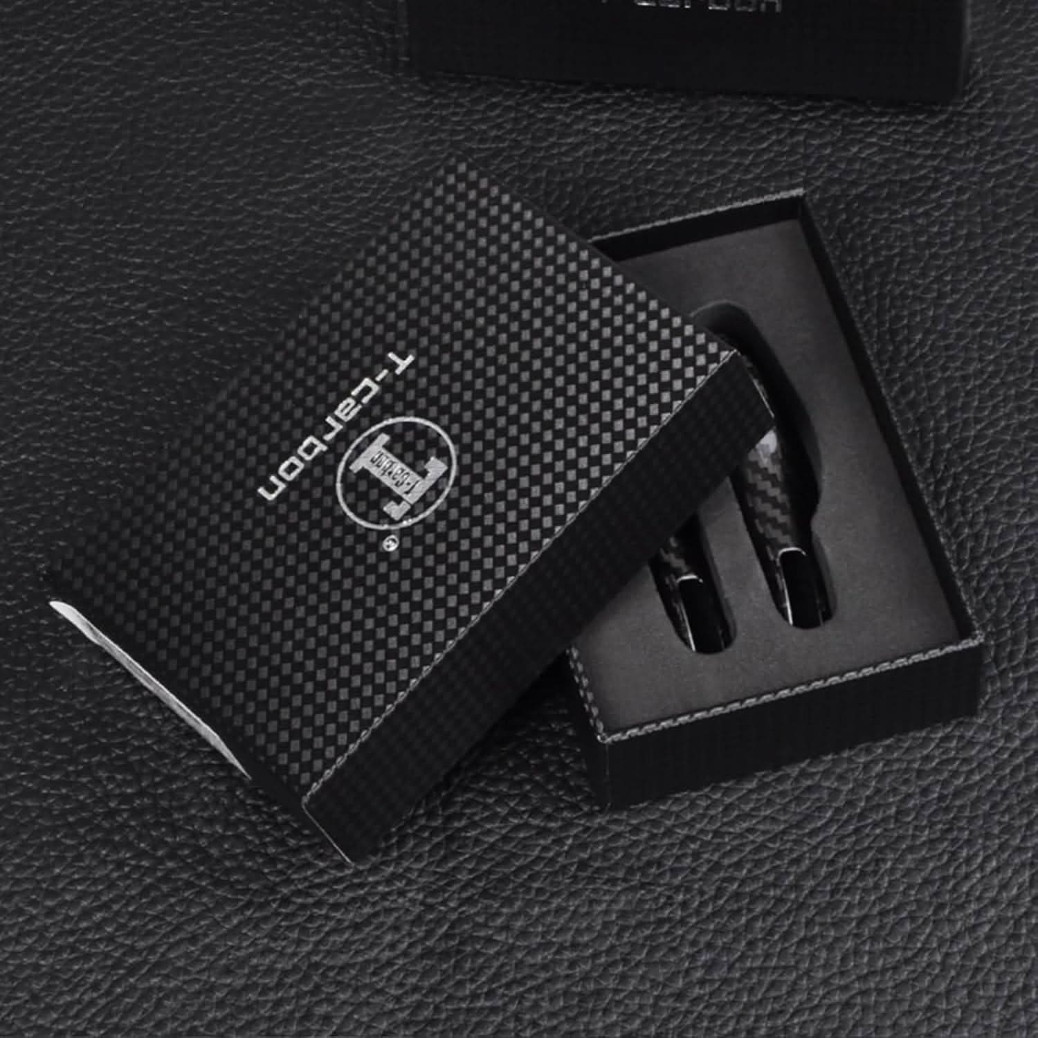 T-carbon Carbon Fiber Key Fob Cover Replacement (Side Blades) Fits for Porsche
