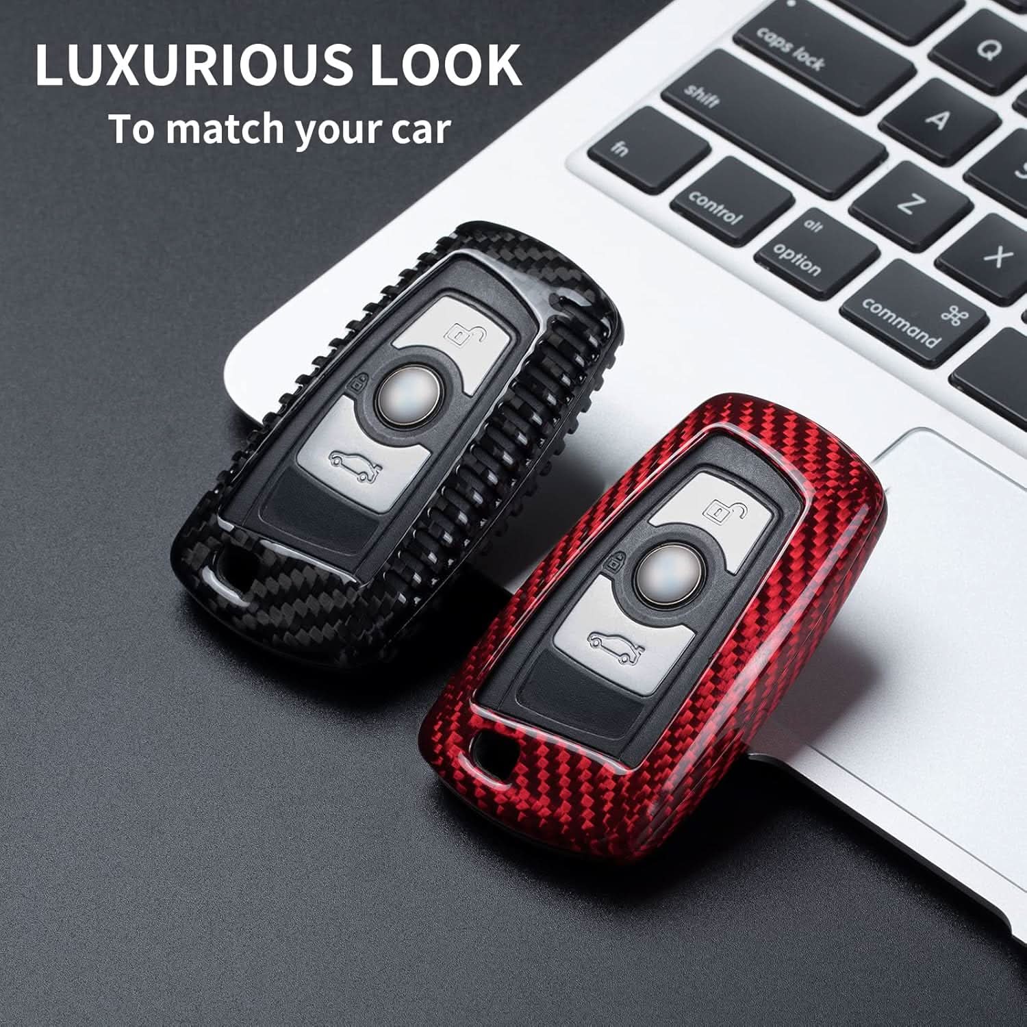 Carbon Fiber Key Fob Cover for BMW 1 2 3 4 5 6 7 Series X3 X4 M5 M6 GT - Premium Protective Case