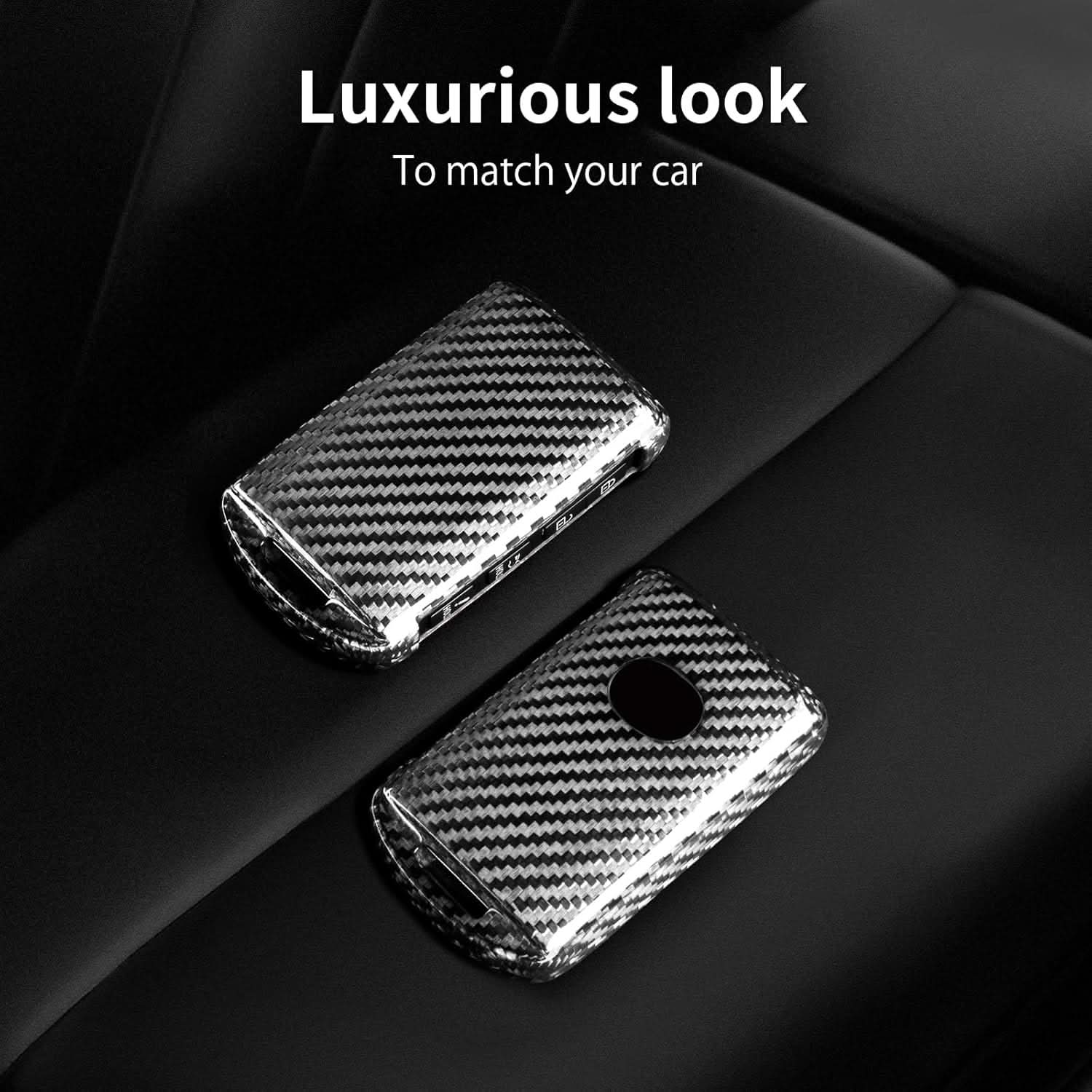 Carbon Fiber Key Fob Cover for Mazda 3 6 CX-30 CX-5 CX-50 CX-9 CX-90 - Premium Protective Case with Keychain