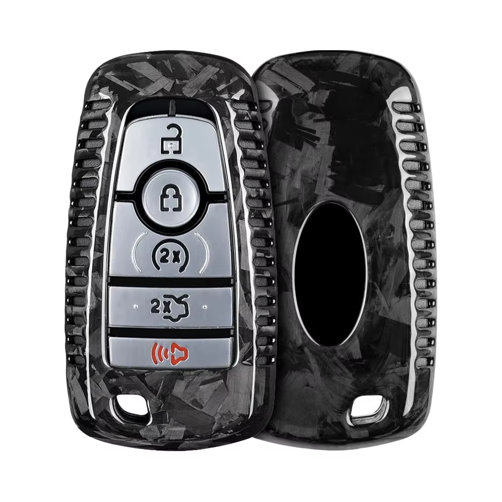 Premium Carbon Fiber Key Fob Cover for Ford F150 F250 F350 - Lightweight Protection Case