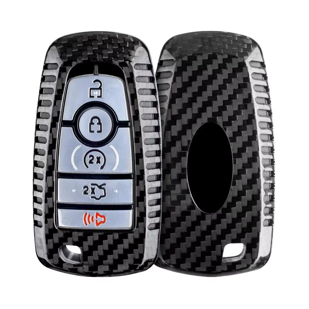 Premium Carbon Fiber Key Fob Cover for Ford F150 F250 F350 - Lightweight Protection Case